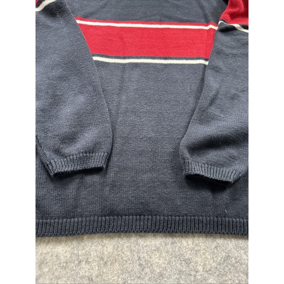 955 Originals Sweater Mens XLT Blue Long‎ Sleeve Crew Neck Chest Zip Pullover - Picture 11 of 14